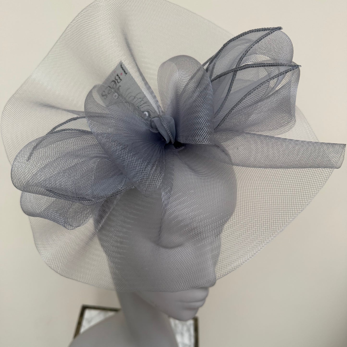 J Bees JB25/72 Lunar Grey Mesh Fascinator Lunar