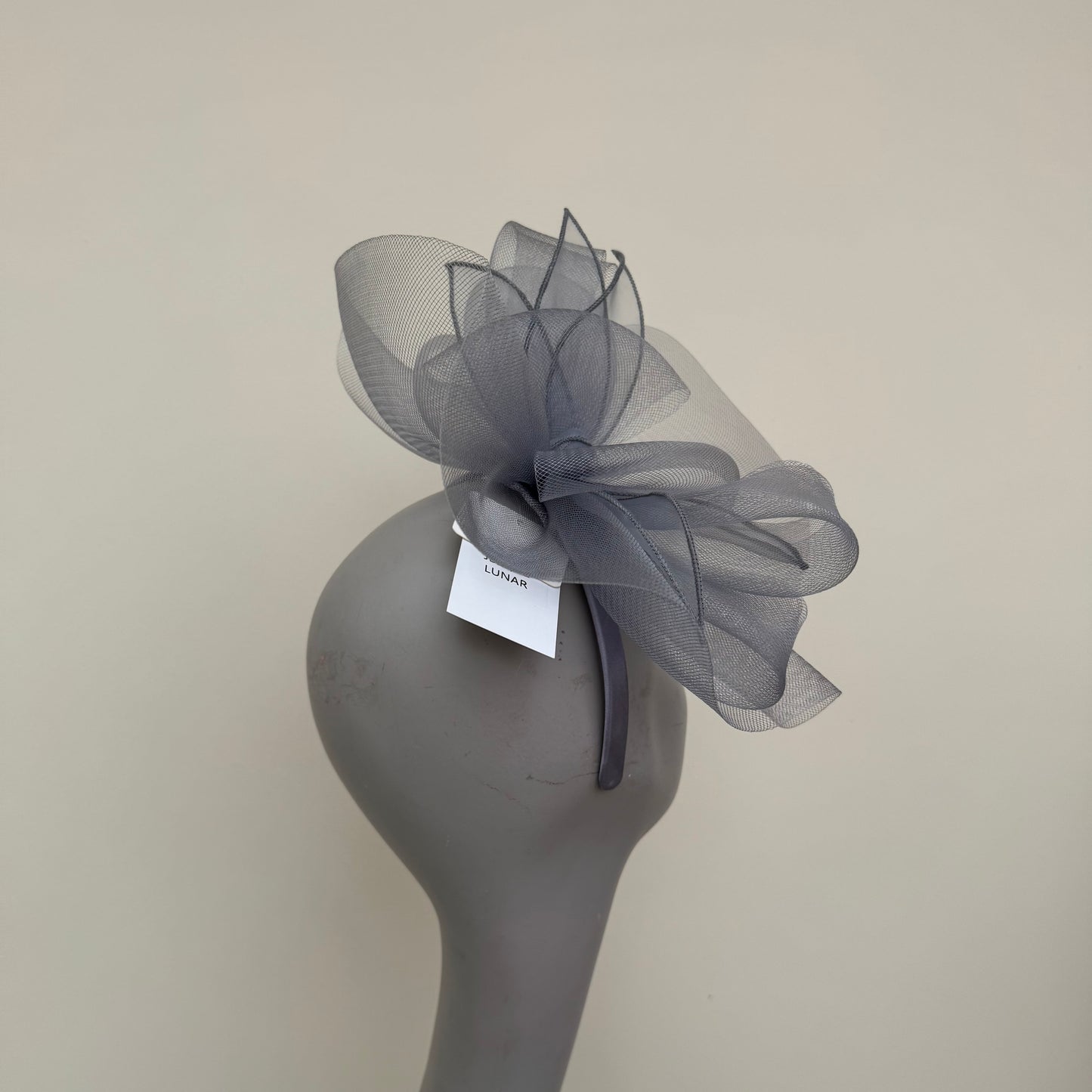 J Bees JB25/72 Lunar Grey Mesh Fascinator Lunar