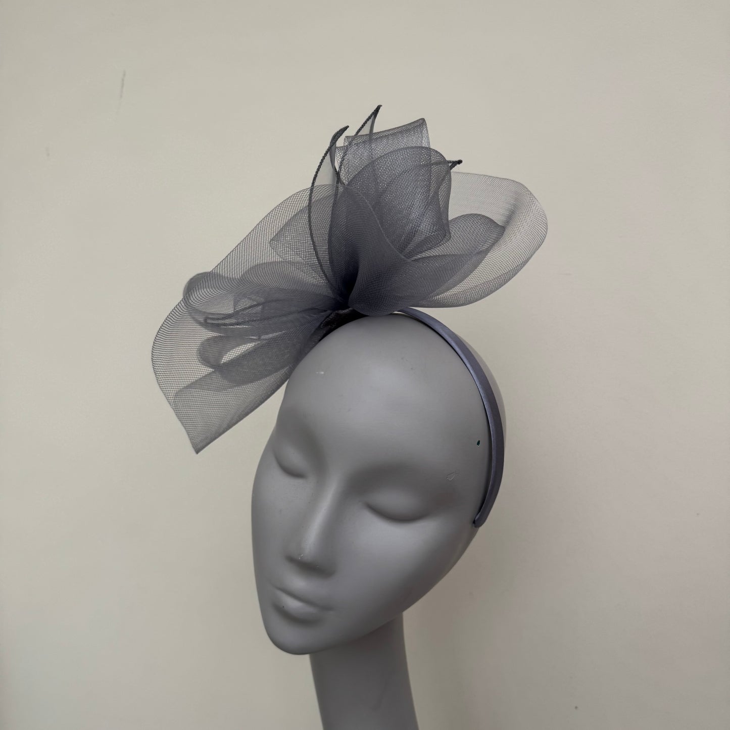 J Bees JB25/72 Lunar Grey Mesh Fascinator Lunar