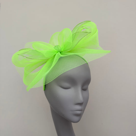 J Bees JB25/72 Lime Neon Green Mesh Fascinator