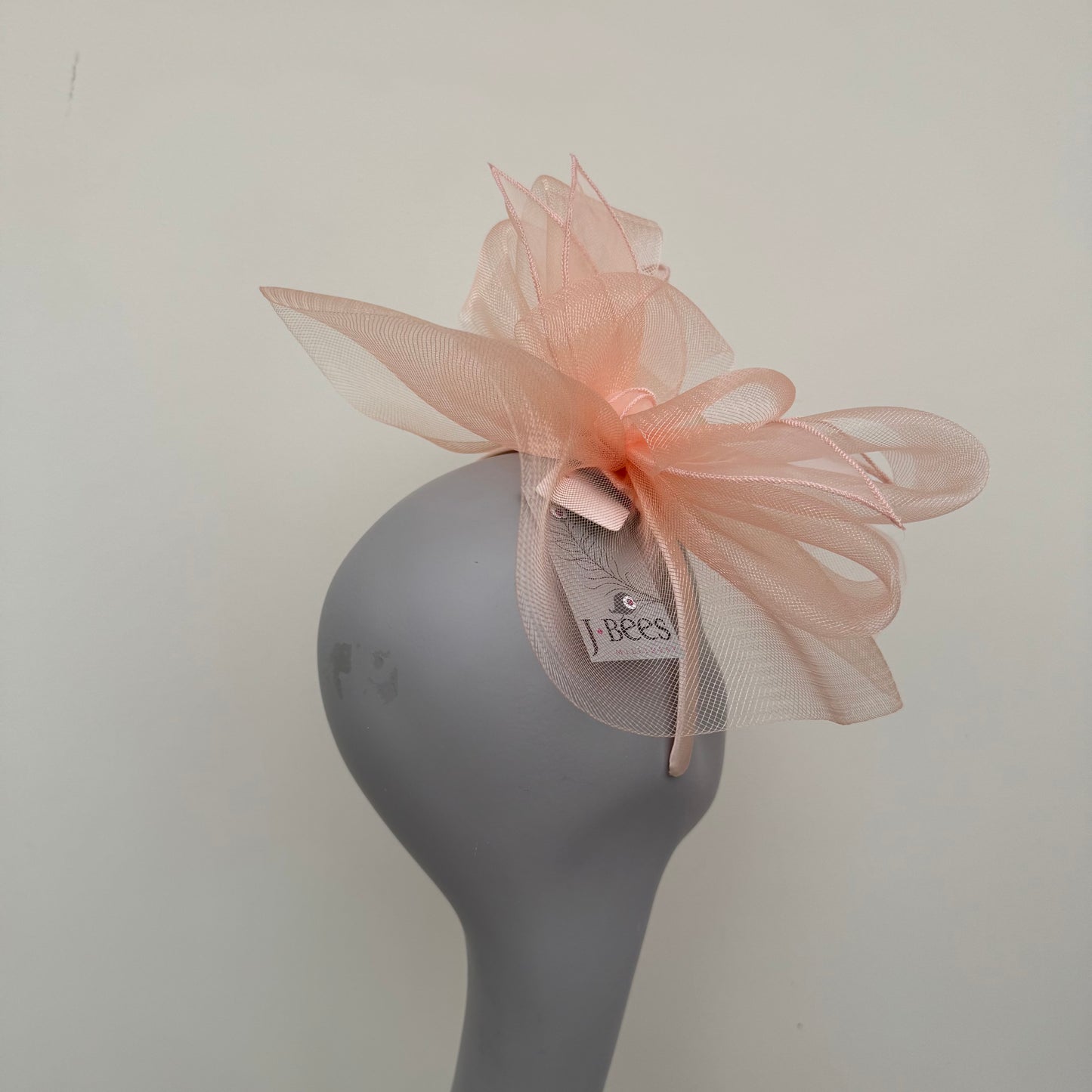 J Bees JB25/72 Parfait Peach Mesh Fascinator