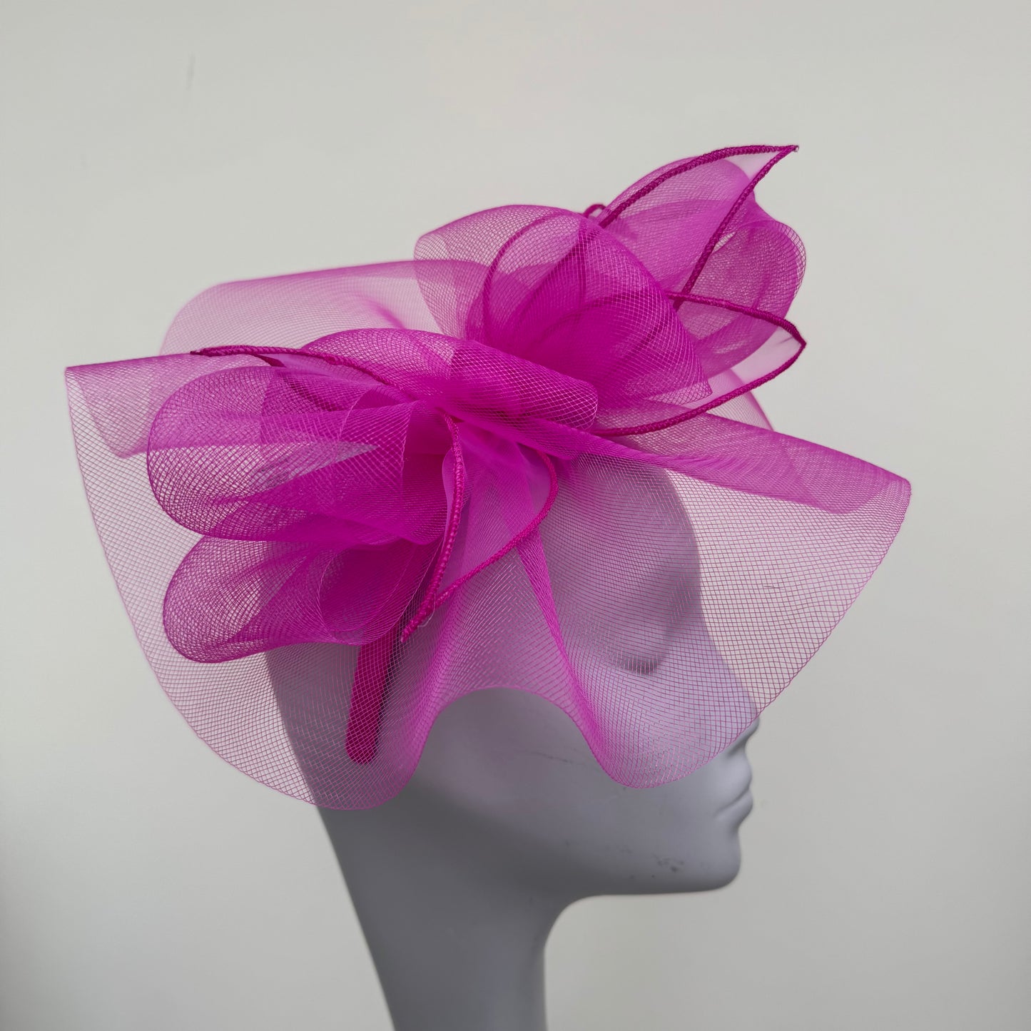 J Bees JB25/72 Fuchsia Pink Mesh Fascinator