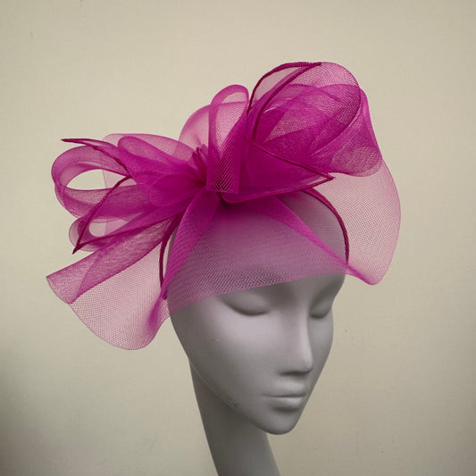 J Bees JB25/72 Fuchsia Pink Mesh Fascinator