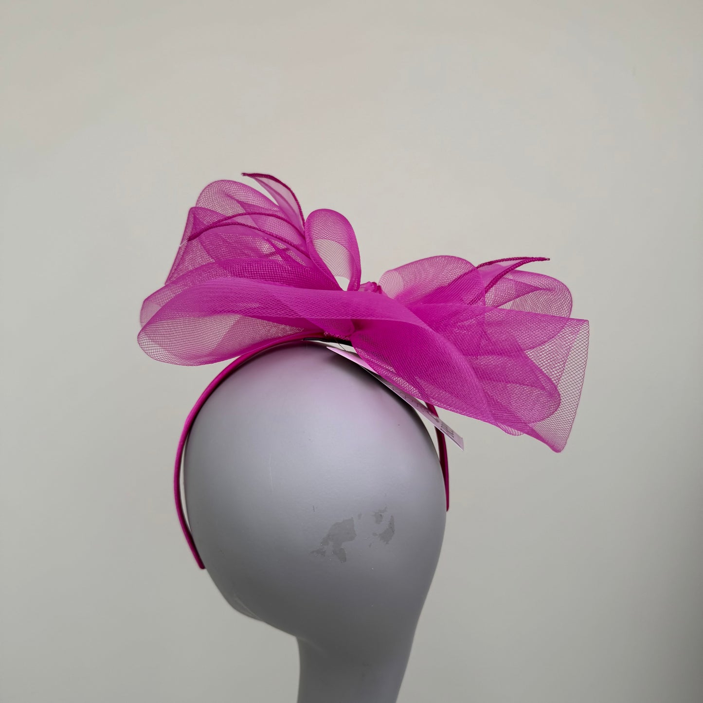 J Bees JB25/72 Fuchsia Pink Mesh Fascinator