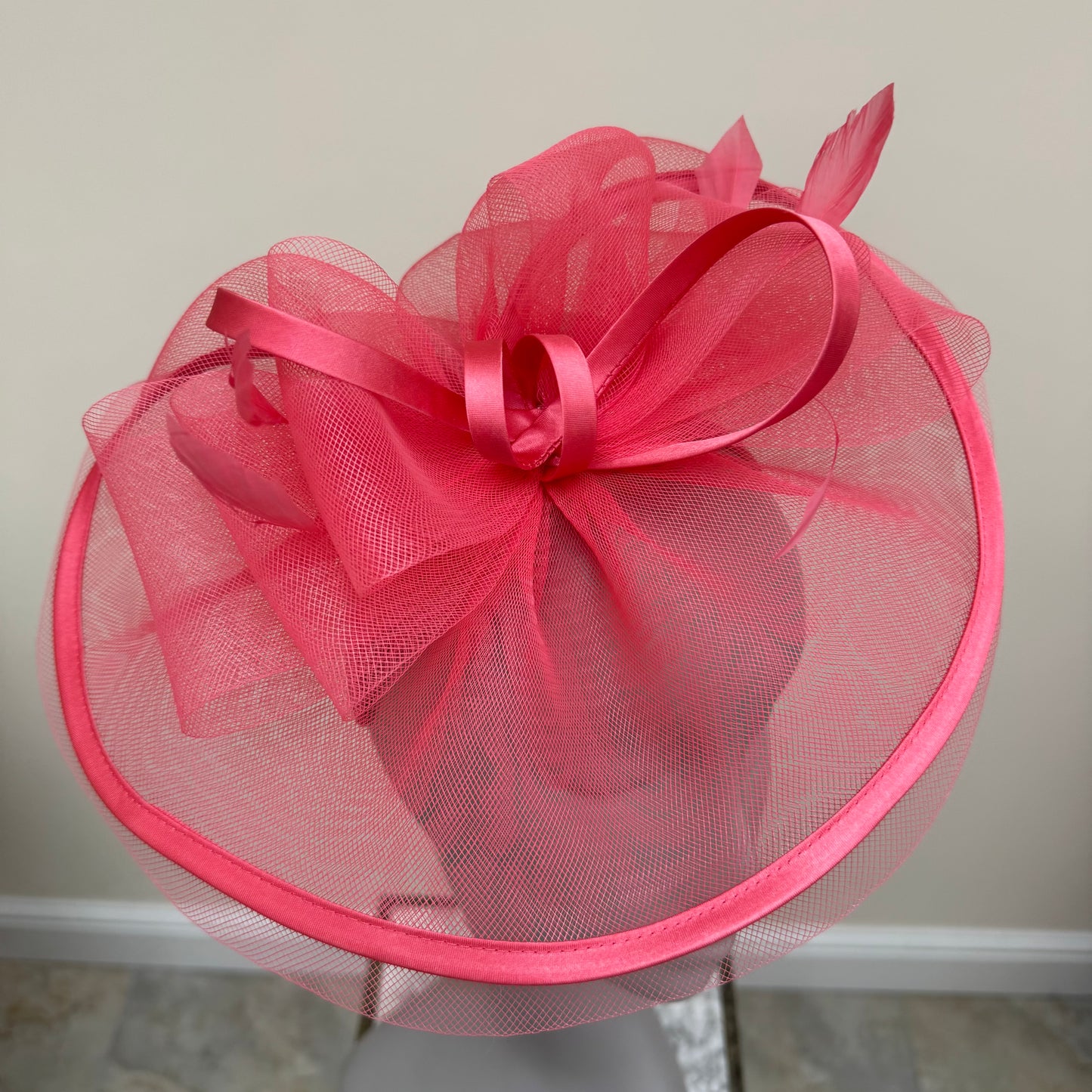 J Bees JB25/71 Coral Crin with Satin Detail Fascinator