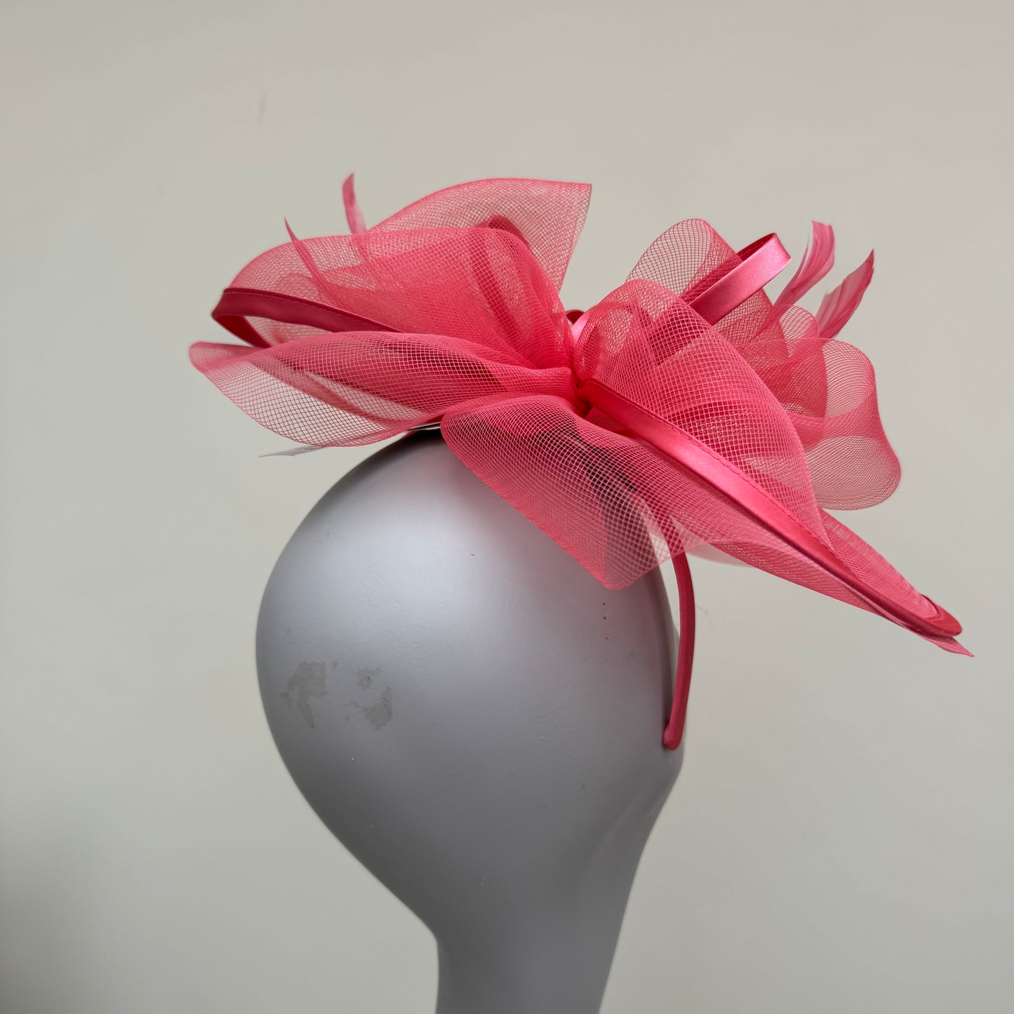 J Bees JB25/71 Coral Crin with Satin Detail Fascinator