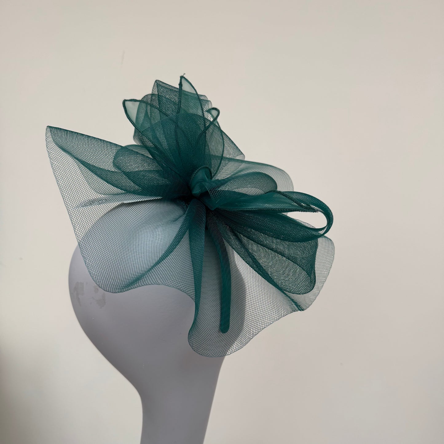 J Bees JB25/72 Emerald Dark Green Mesh Fascinator