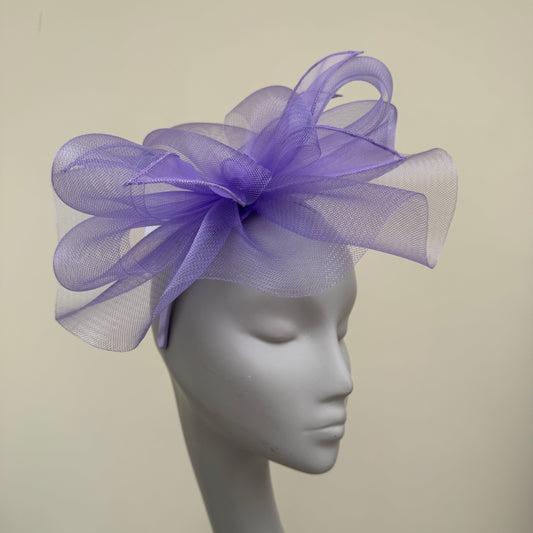 J Bees JB25/72 Violet - Lilac Purple Mesh Fascinator