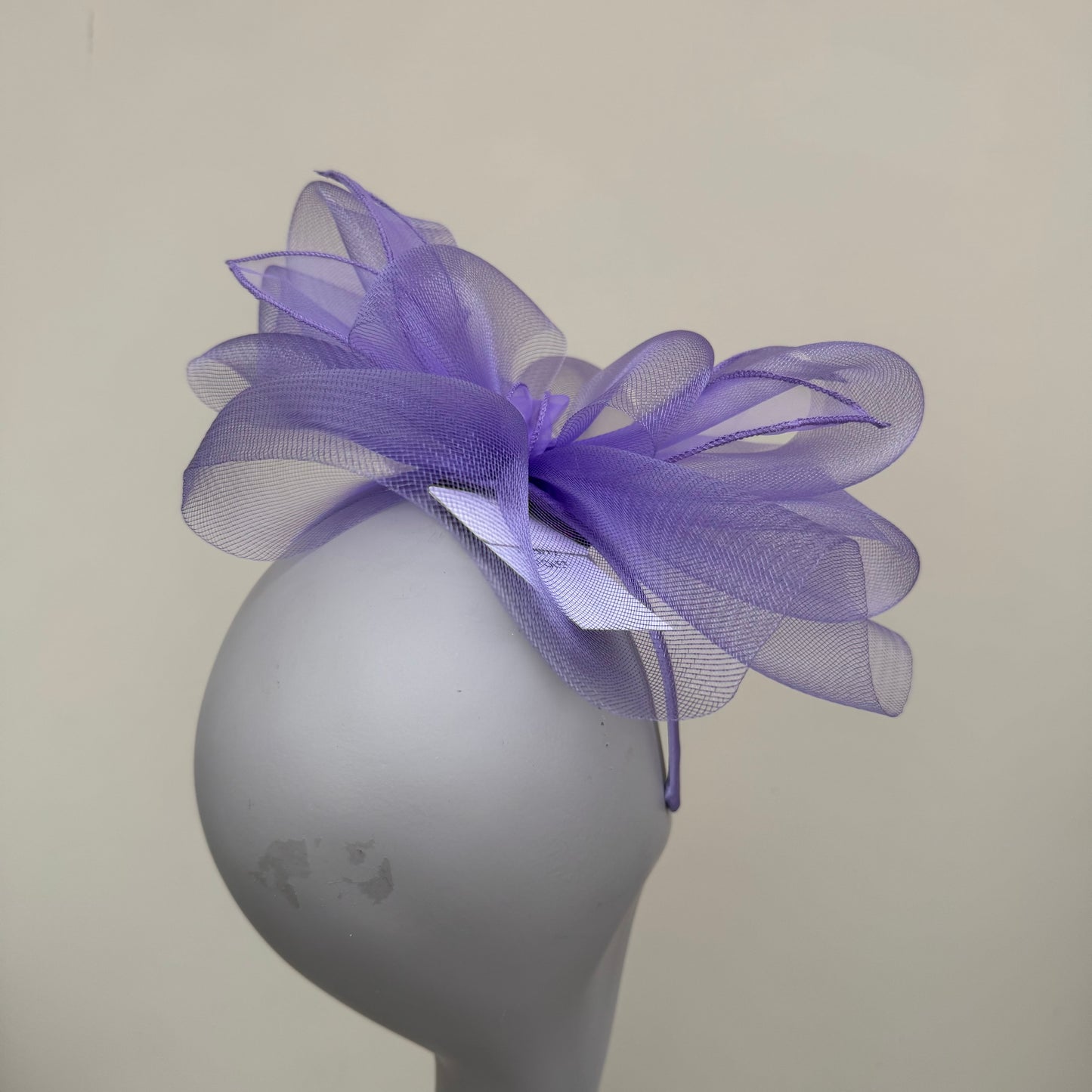 J Bees JB25/72 Violet - Lilac Purple Mesh Fascinator