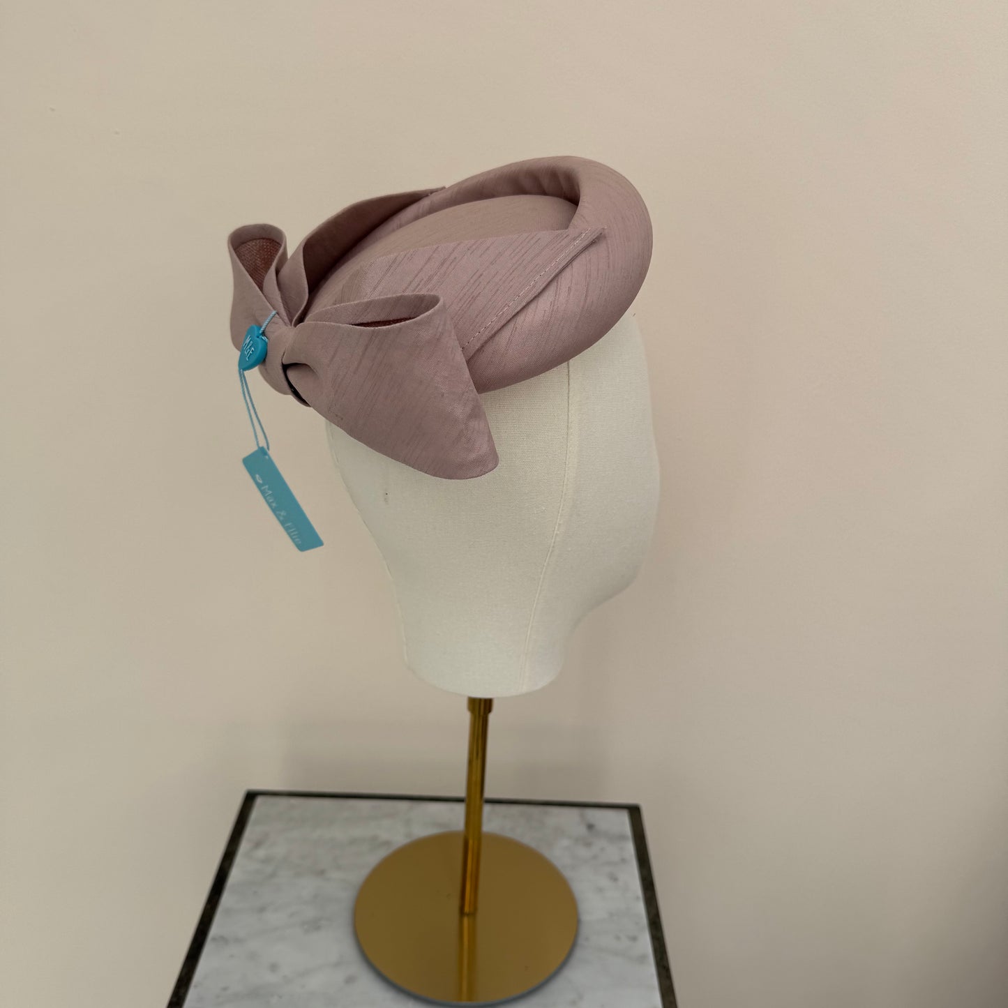 Max and Ellie SP8 Mink Shantung Pillbox with bow