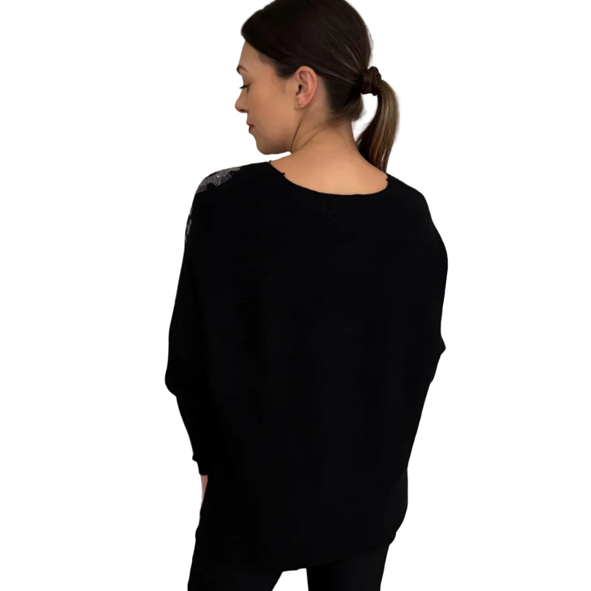 Paramour PK8027 Diamante Circle Batwing Jumper