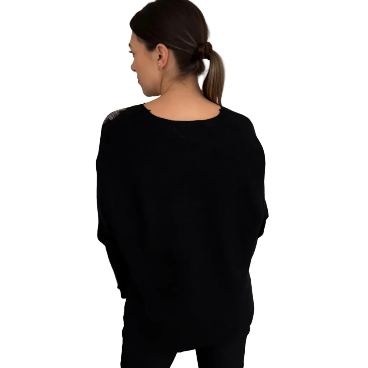 Paramour PK8027 Diamante Circle Batwing Jumper