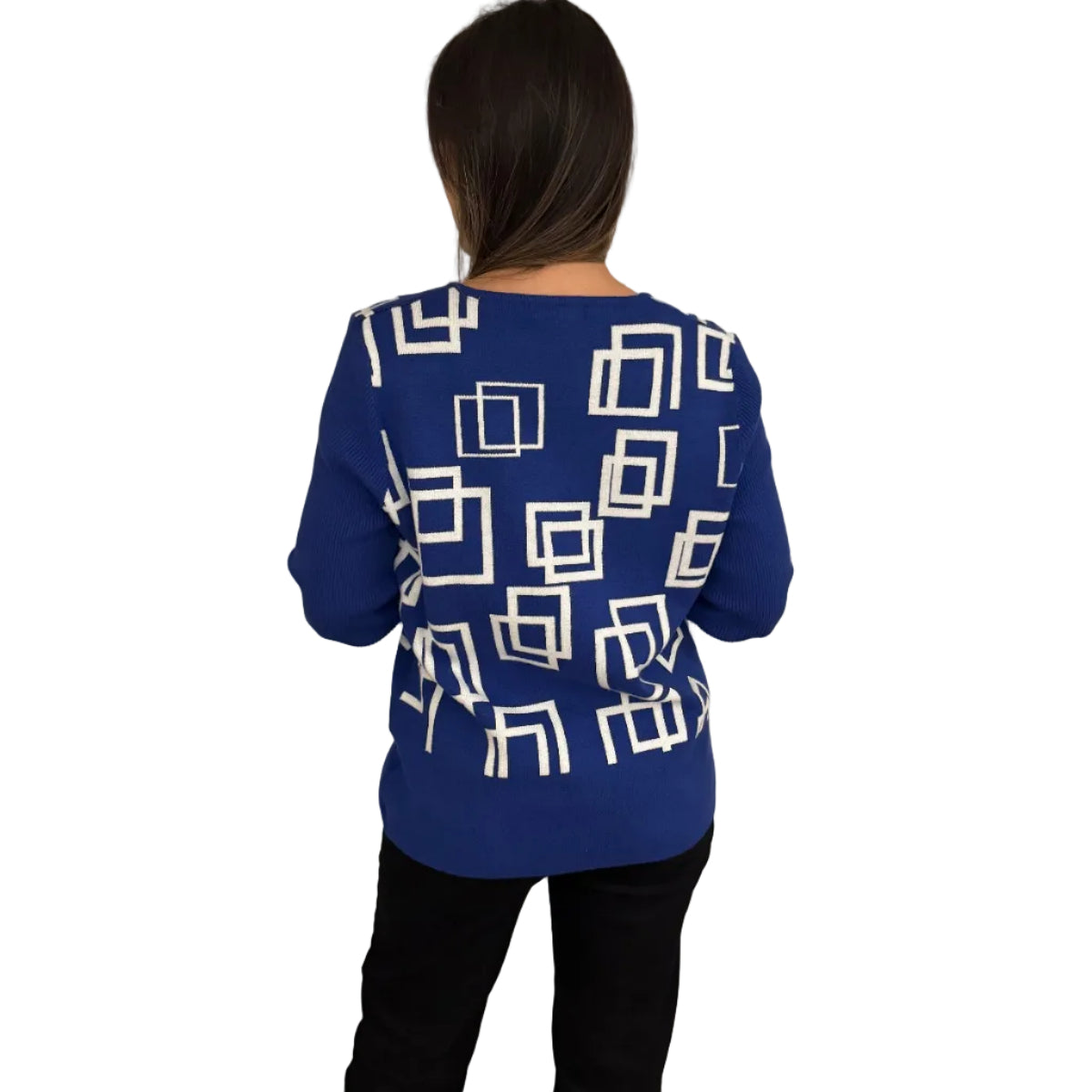 Paramour PK98336 White Squares Printed Jumper