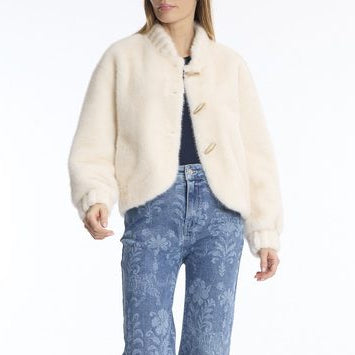 Leo & Ugo KH970 Off White Faux Fur Jacket
