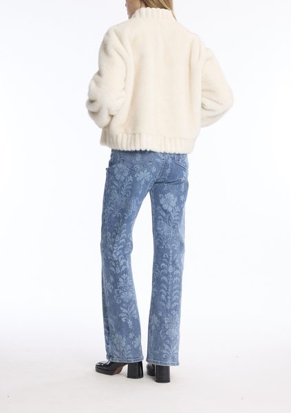 Leo & Ugo KH970 Off White Faux Fur Jacket