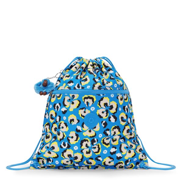 Kipling  Leopard Floral Drawstring Backpack