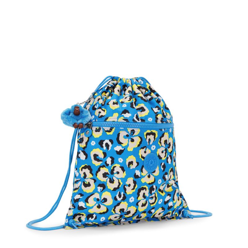 Kipling  Leopard Floral Drawstring Backpack