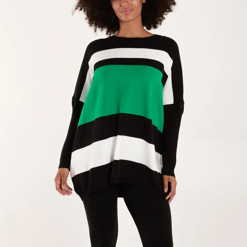 Multi Stripe Colour Block Jumper