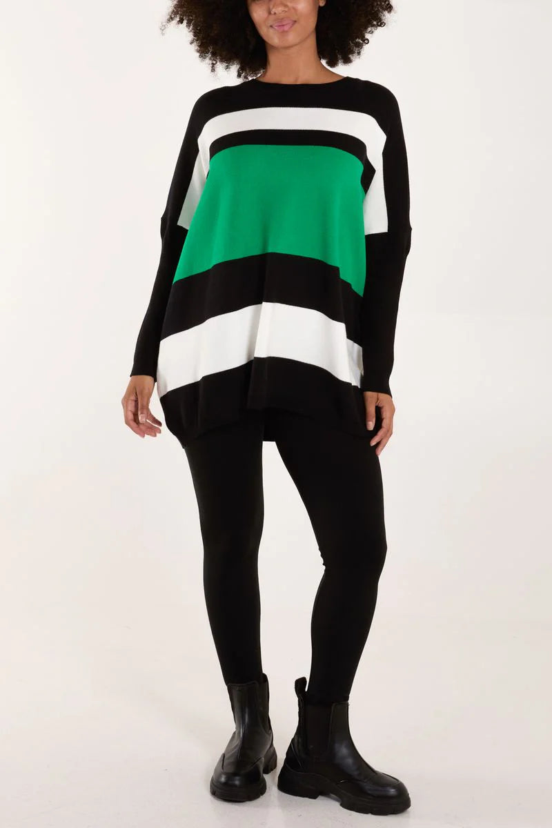 Multi Stripe Colour Block Jumper