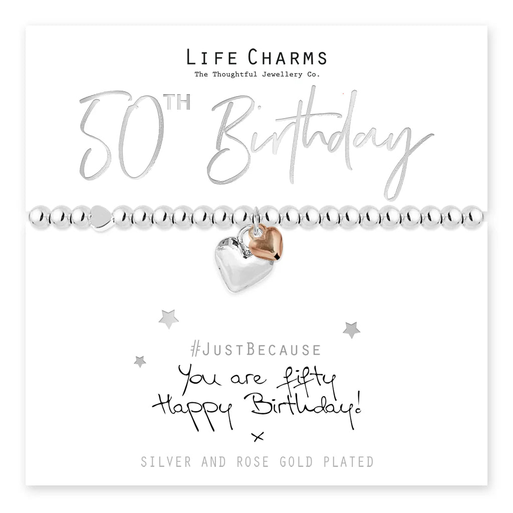 Life Charms LC008BW-50 You are 50 Bracelet
