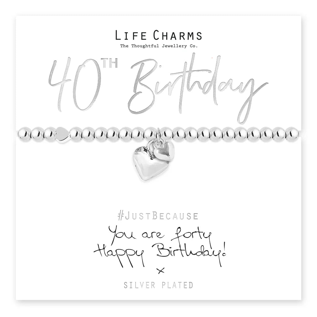 Life Charms LC020BW-40 You are 40 Bracelet