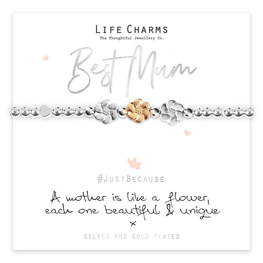 Life charms A mother is like a flower Bracelet