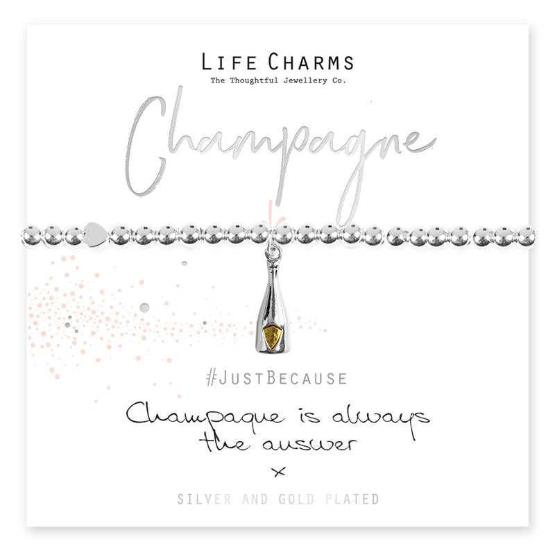 Life Charms Champagne is always the answer Bracelet