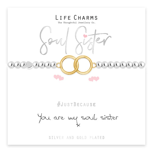 Life Charms LC126BW You Are My Soul Sister Bracelet