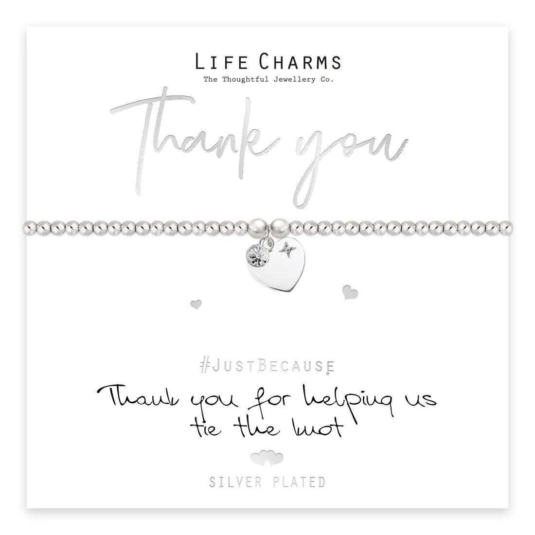 Life Charms LC139BW Thank You - Tie The Knot Silver