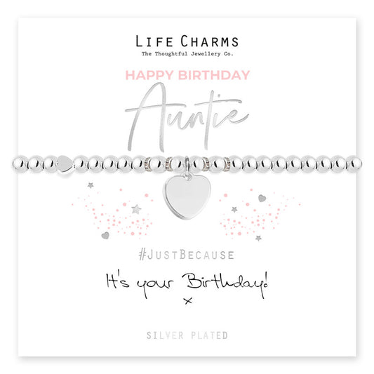 Life Charms Happy Birthday Auntie Bracelet