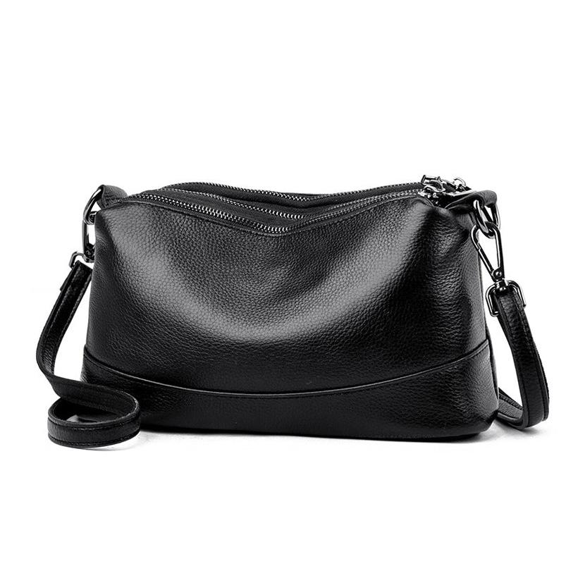 Envy Leather Triple Zip Section Handbag