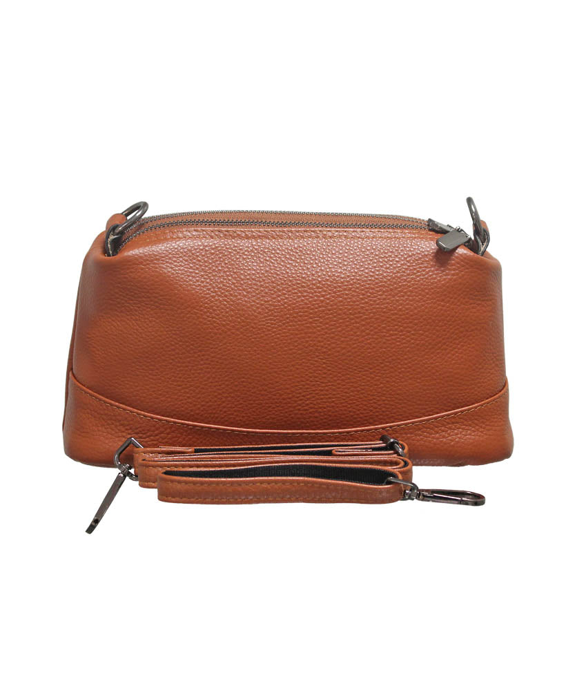 Envy Leather Triple Zip Section Handbag