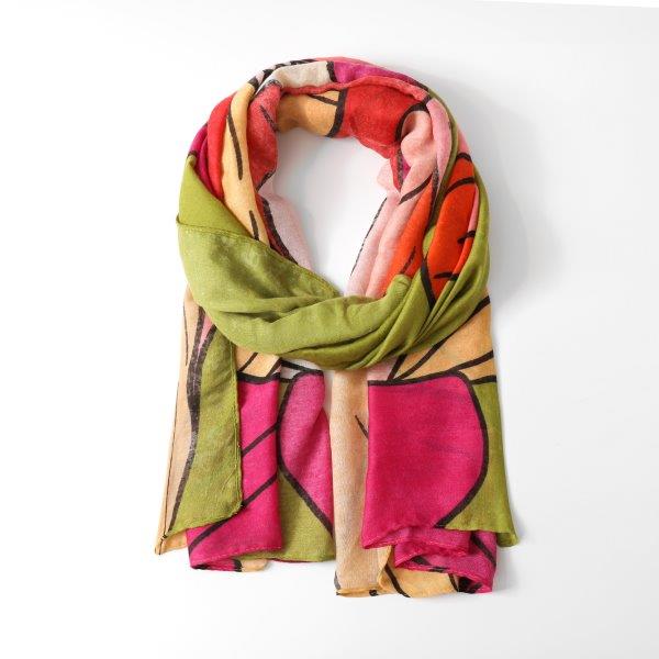 Butterfly Large Floral Print Scarf