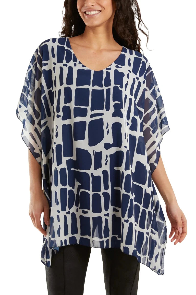 Geometric Print Double Layer Tunic