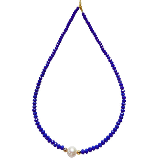 Lotus Feet M5SP Bead Necklace with single pearl