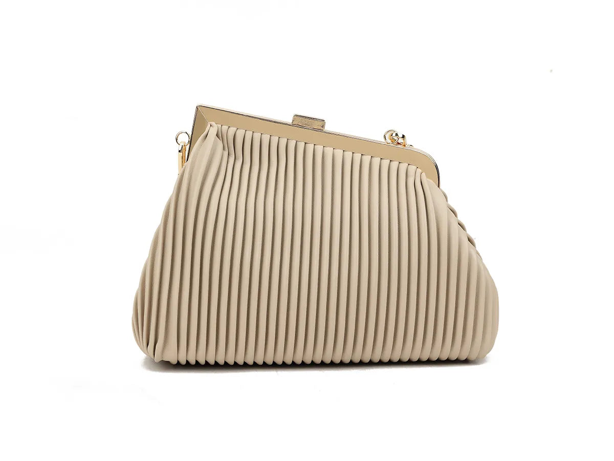 Koko Beige Ribbed Shoulder Bag