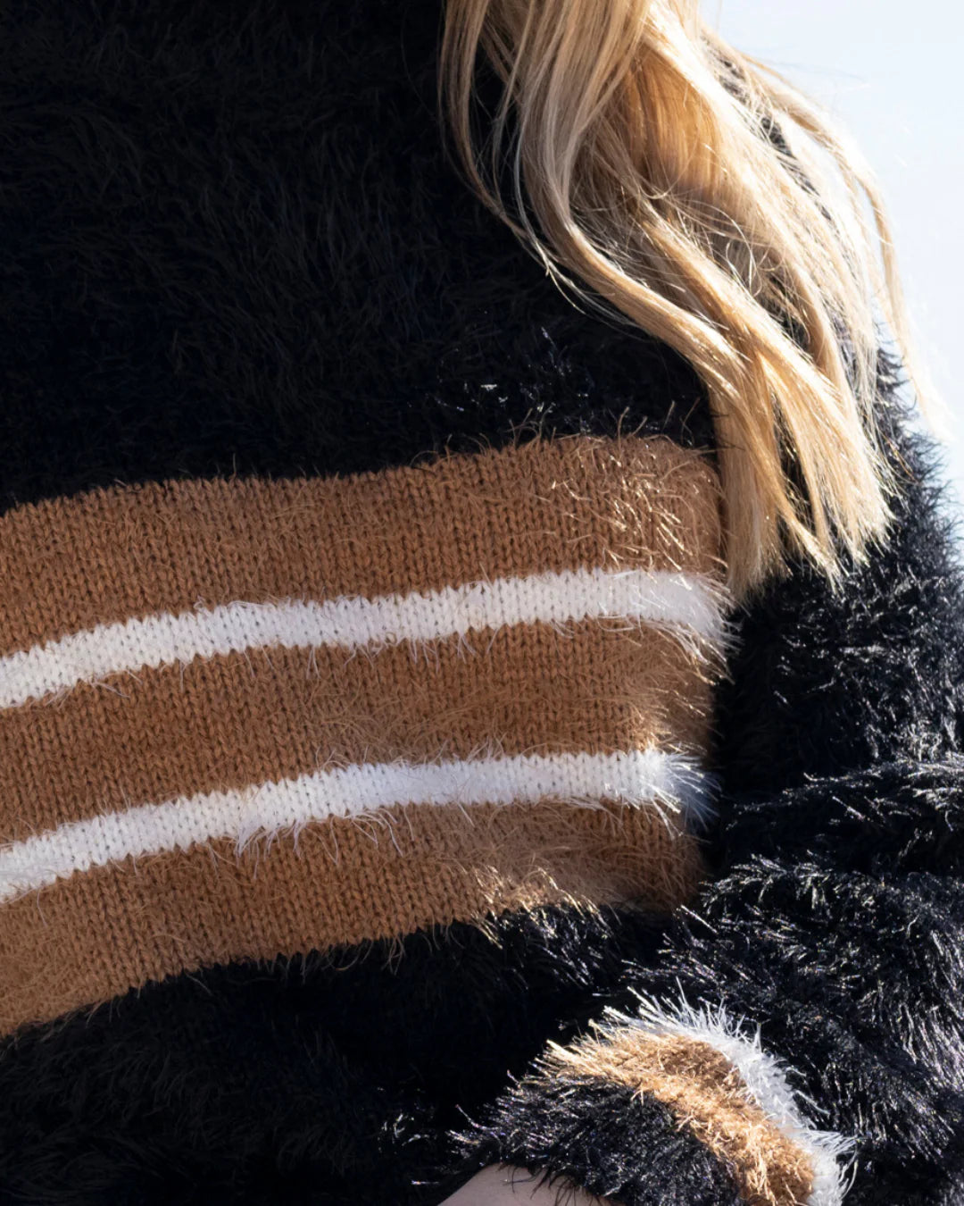 Marble Fluffy Colour Block Jumper