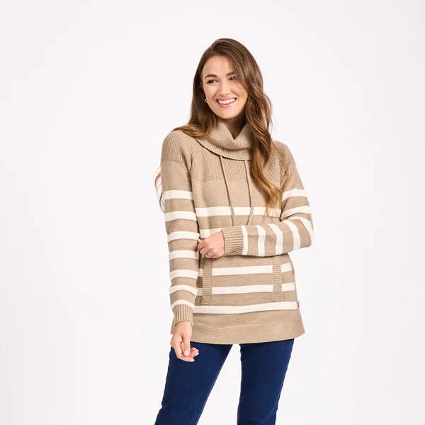 Mudflower 541 Cowl Neck Stripe Jumper