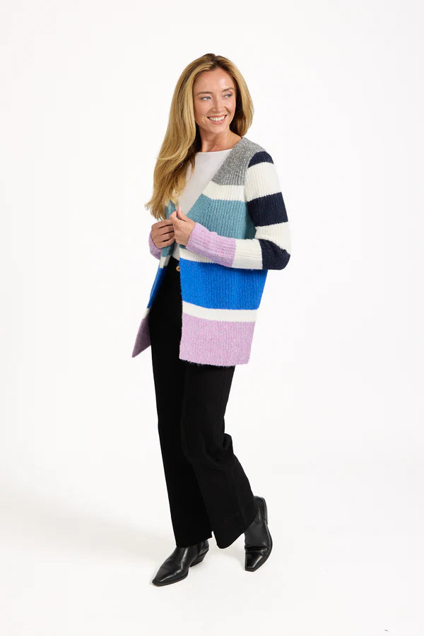 Mudflower 658 Striped Cardigan