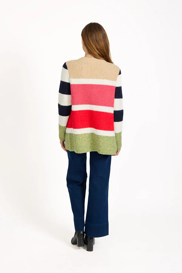 Mudflower 658 Striped Cardigan