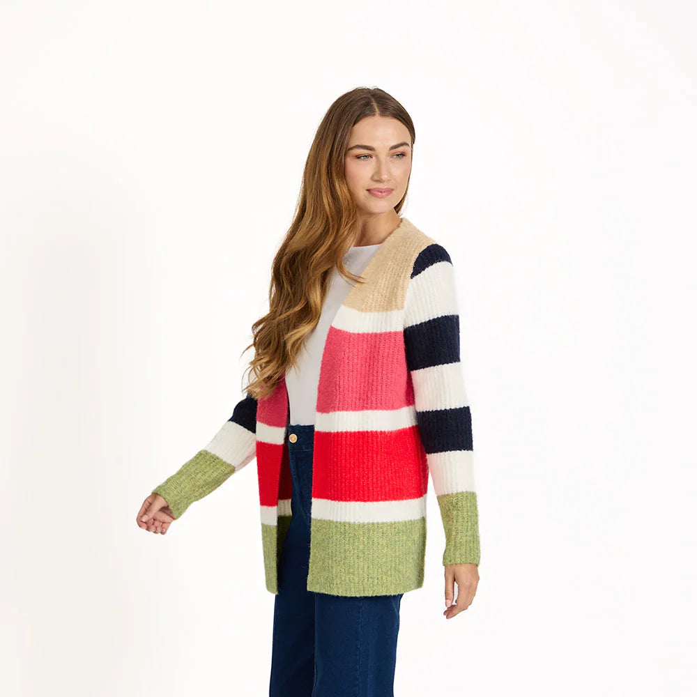 Mudflower 658 Striped Cardigan