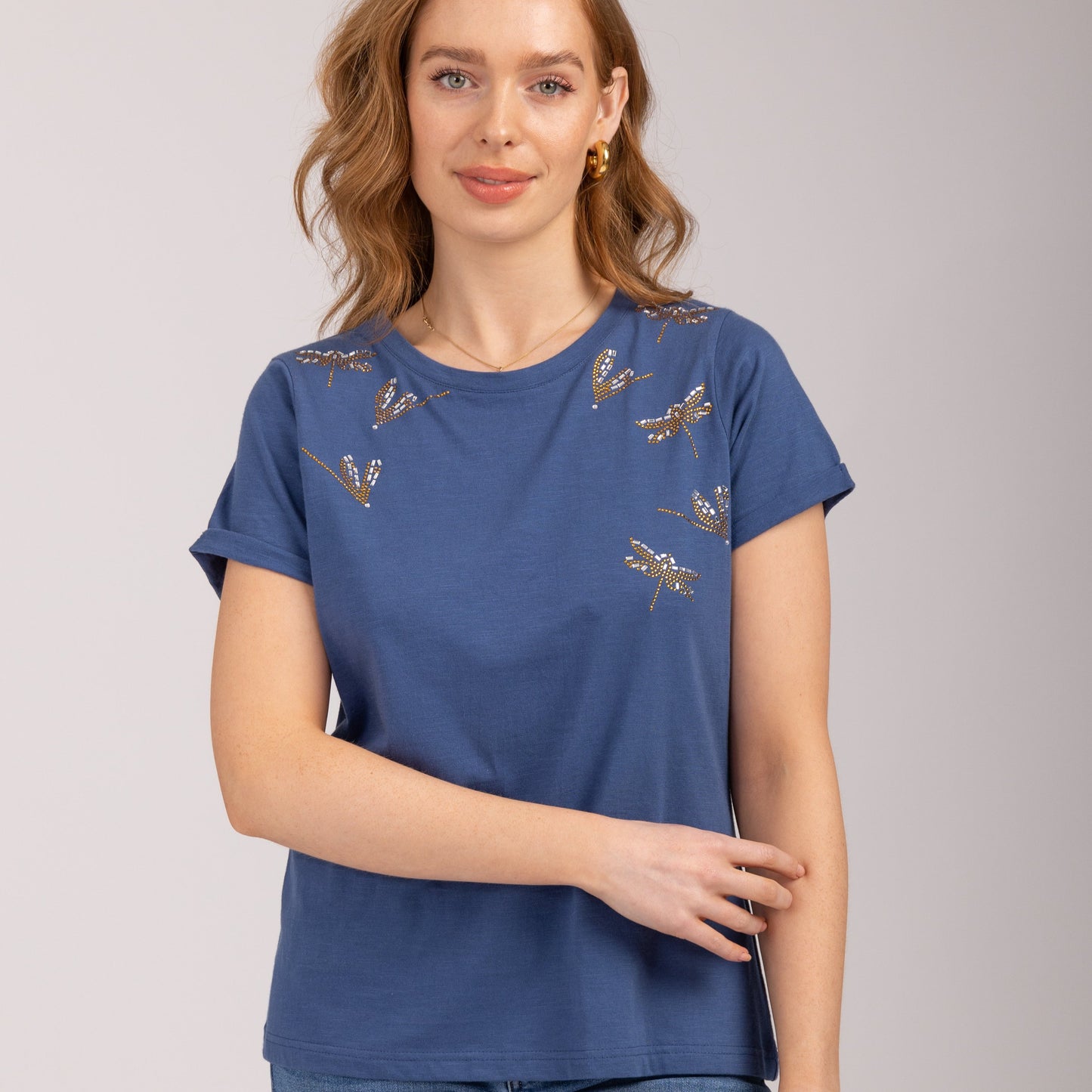 Mudflower Diamante Dragonfly T Shirt