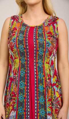 Mudflower Sleeveless Tropical Print Dress