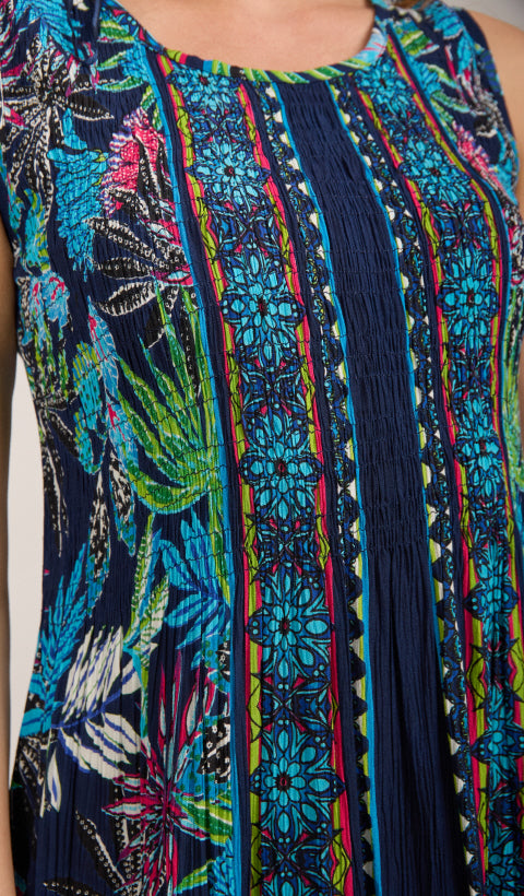 Mudflower Sleeveless Tropical Print Dress