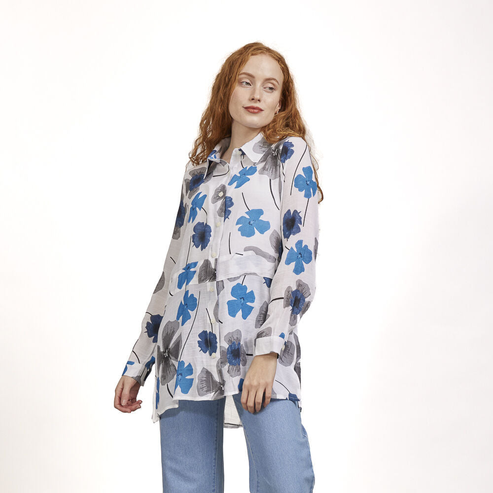 Mudflower Patterned Floral Shirt