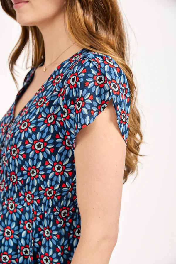 Mudflower 609 Daisy Print Maxi Dress