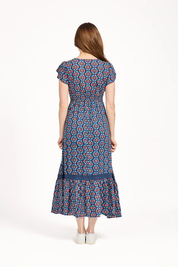 Mudflower 609 Daisy Print Maxi Dress