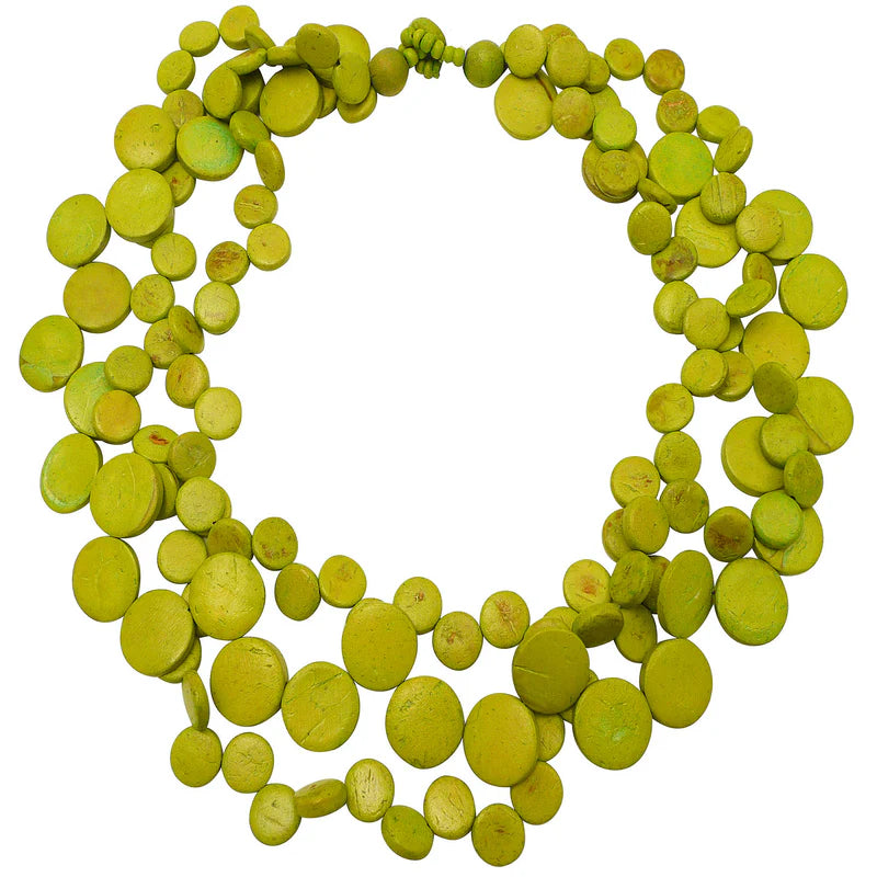 Lotus Feet NC3006 Lime Multi Row Necklace