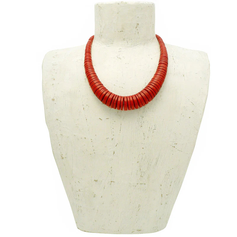 Lotus Feet Coconut Bead Red Necklace