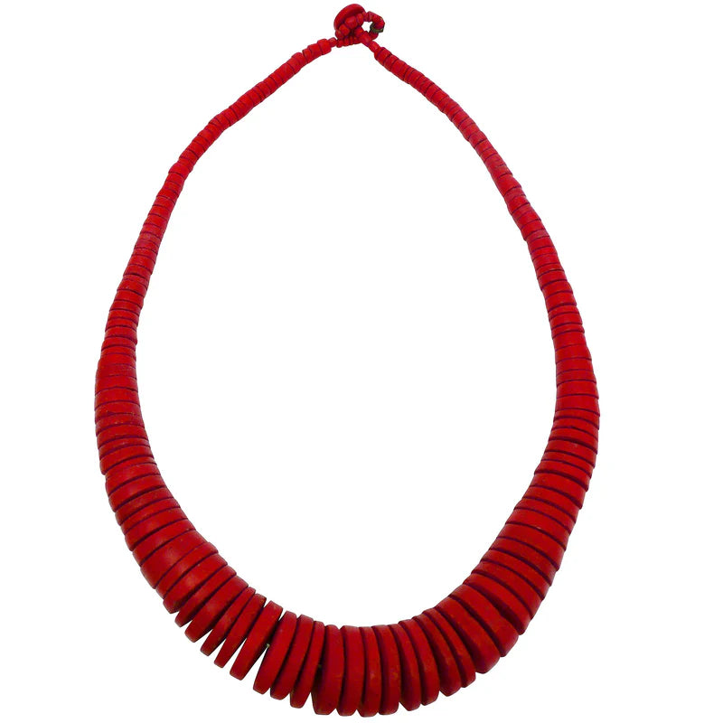 Lotus Feet Coconut Bead Red Necklace